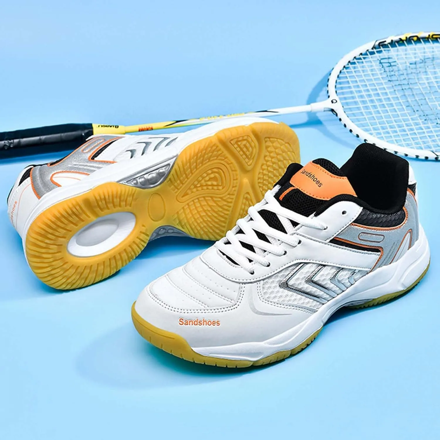 Men's Badminton Shoes Indoor Court Trainers Anti-Slip and Shock-Absorbing Racketball Squash Volleyball Sneakers