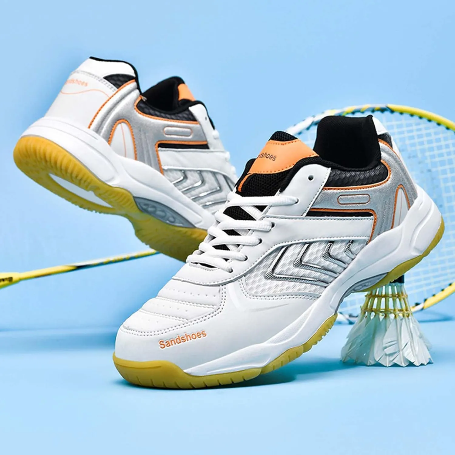 Men's Badminton Shoes Indoor Court Trainers Anti-Slip and Shock-Absorbing Racketball Squash Volleyball Sneakers