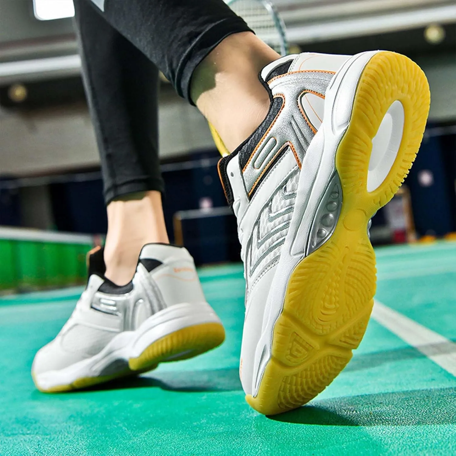 Men's Badminton Shoes Indoor Court Trainers Anti-Slip and Shock-Absorbing Racketball Squash Volleyball Sneakers