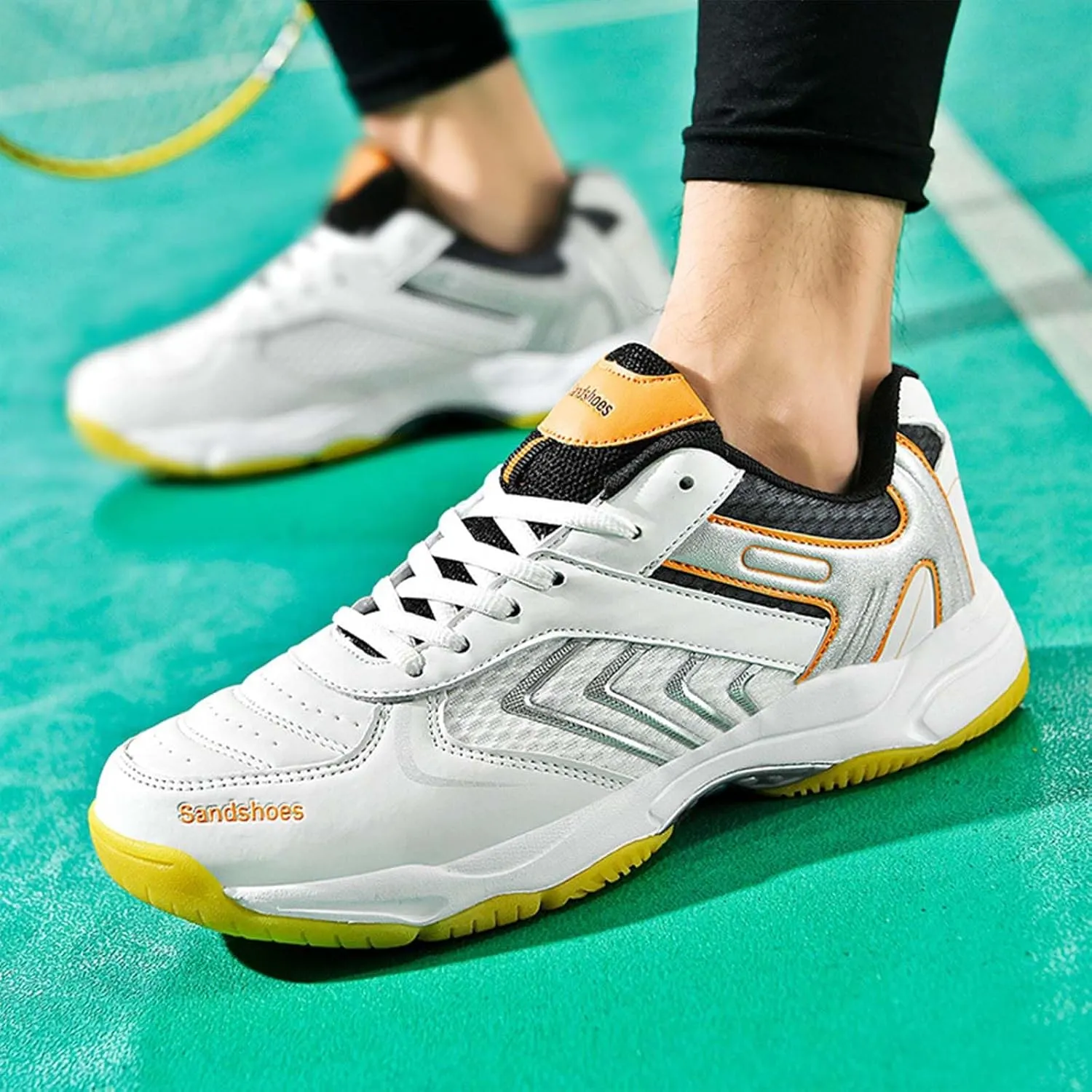 Men's Badminton Shoes Indoor Court Trainers Anti-Slip and Shock-Absorbing Racketball Squash Volleyball Sneakers