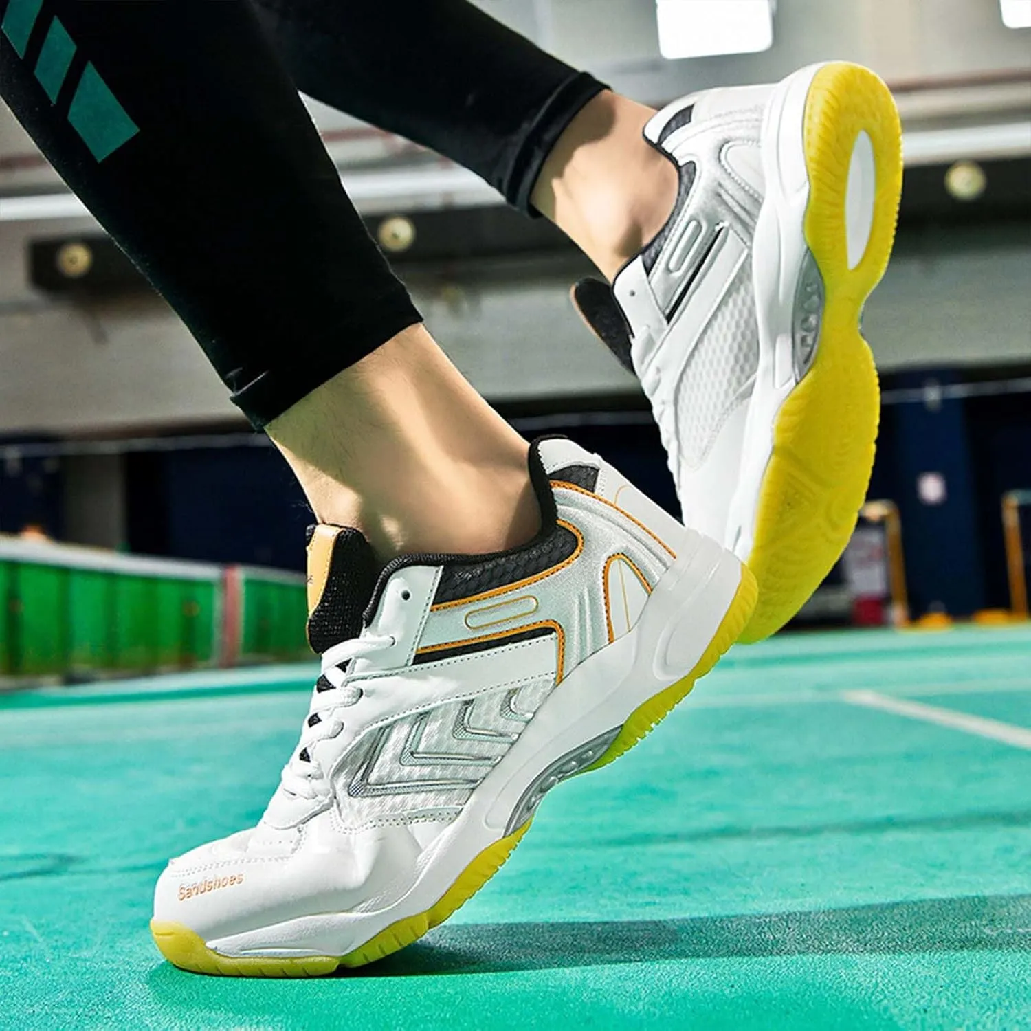 Men's Badminton Shoes Indoor Court Trainers Anti-Slip and Shock-Absorbing Racketball Squash Volleyball Sneakers