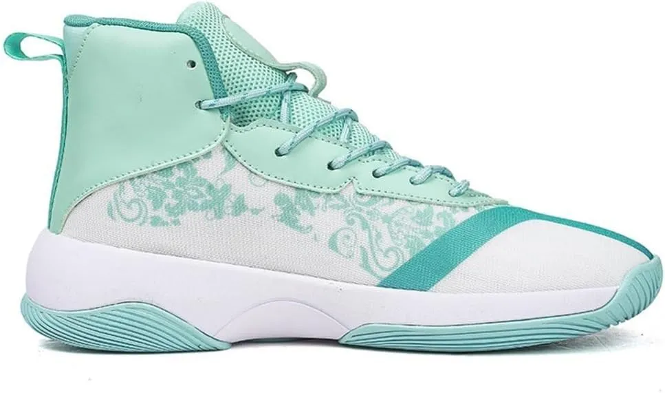 Men's Basketball Shoes Anti Slip Shock-Absorbing Breathable Practical Training Sports Boots(Green,9)