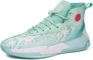Men's Basketball Shoes Anti Slip Shock-Absorbing Breathable Practical Training Sports Boots(Green,9)