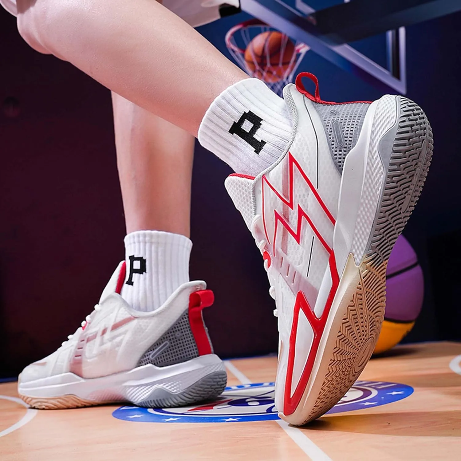 Men's Basketball Shoes Breathable High Top Sneakers Soft Bottom Training Running Shoes Street Personalized Casual Sports Men's/Women's Shoes