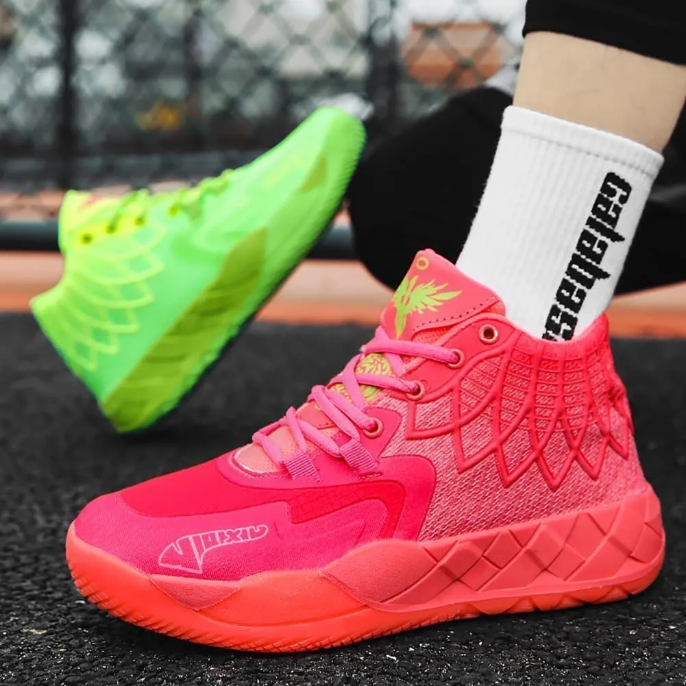 Men's Basketball Shoes Breathable Mesh Shock-Absorbing Cushioning Multi-Directional Traction Anti Slip Wear-Resistant Training Shoes