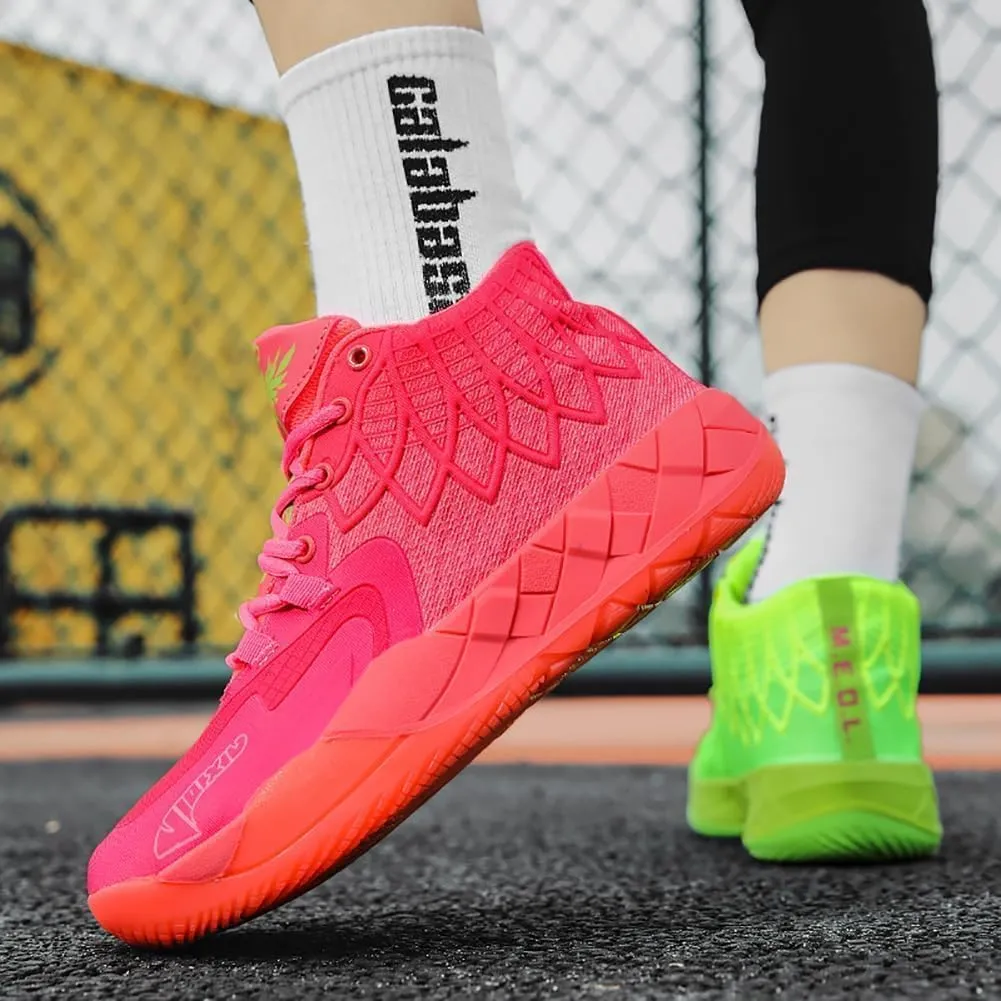 Men's Basketball Shoes Breathable Mesh Shock-Absorbing Cushioning Multi-Directional Traction Anti Slip Wear-Resistant Training Shoes