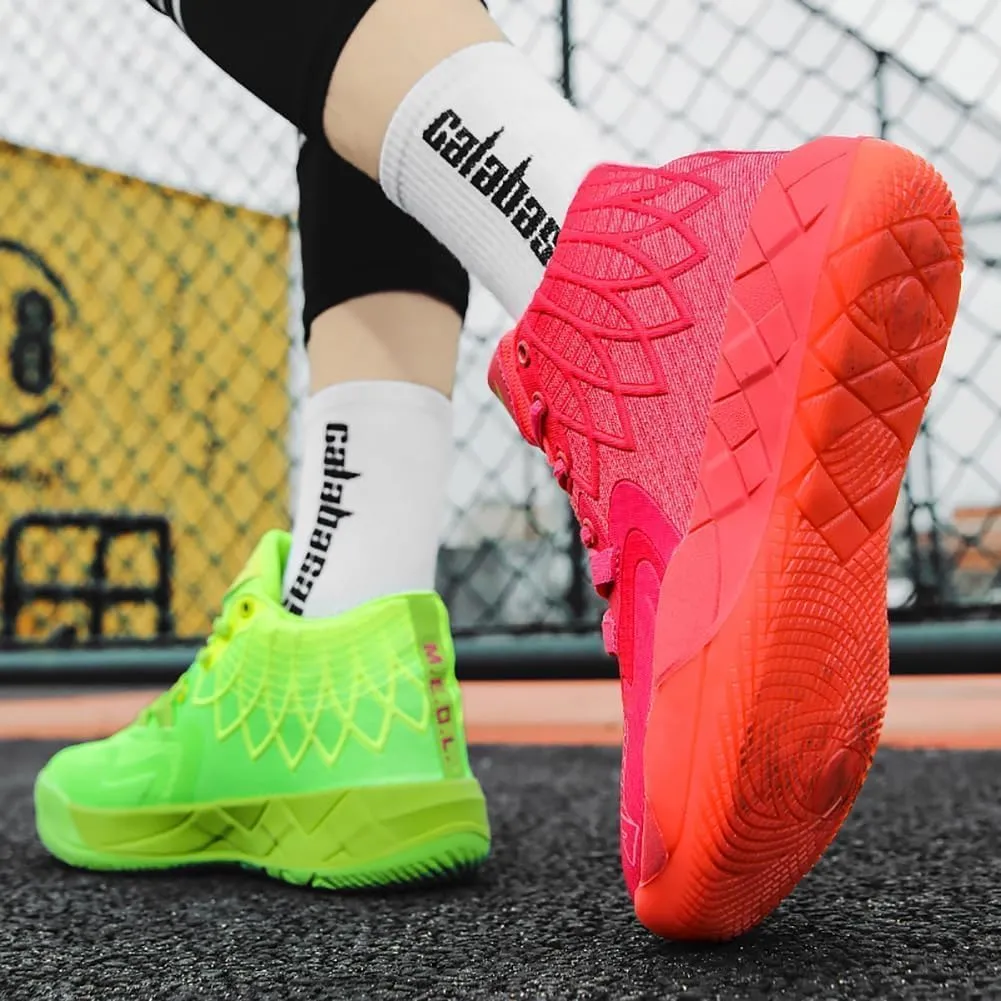 Men's Basketball Shoes Breathable Mesh Shock-Absorbing Cushioning Multi-Directional Traction Anti Slip Wear-Resistant Training Shoes