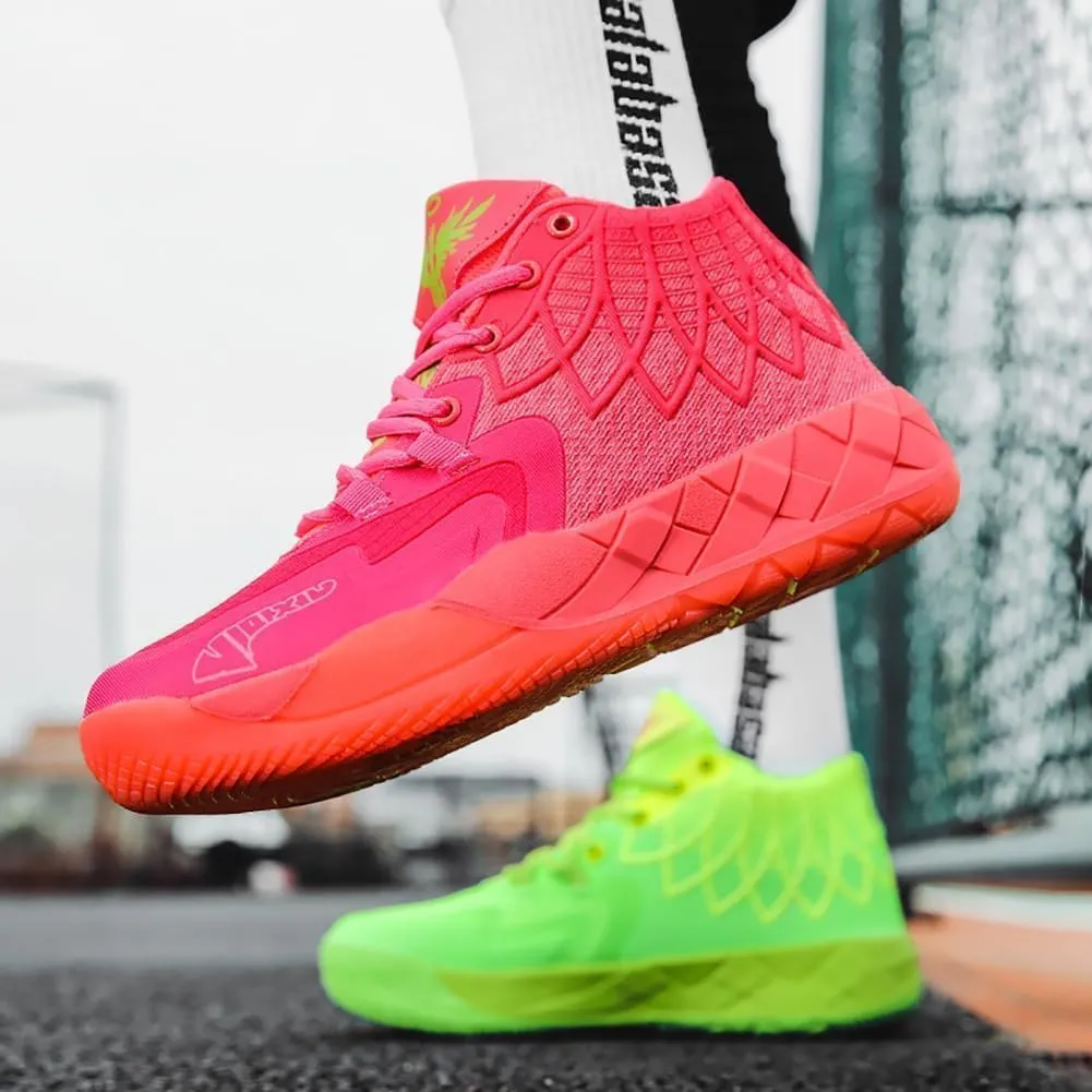 Men's Basketball Shoes Breathable Mesh Shock-Absorbing Cushioning Multi-Directional Traction Anti Slip Wear-Resistant Training Shoes