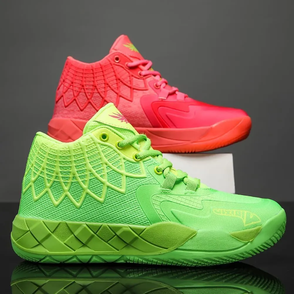 Men's Basketball Shoes Breathable Mesh Shock-Absorbing Cushioning Multi-Directional Traction Anti Slip Wear-Resistant Training Shoes