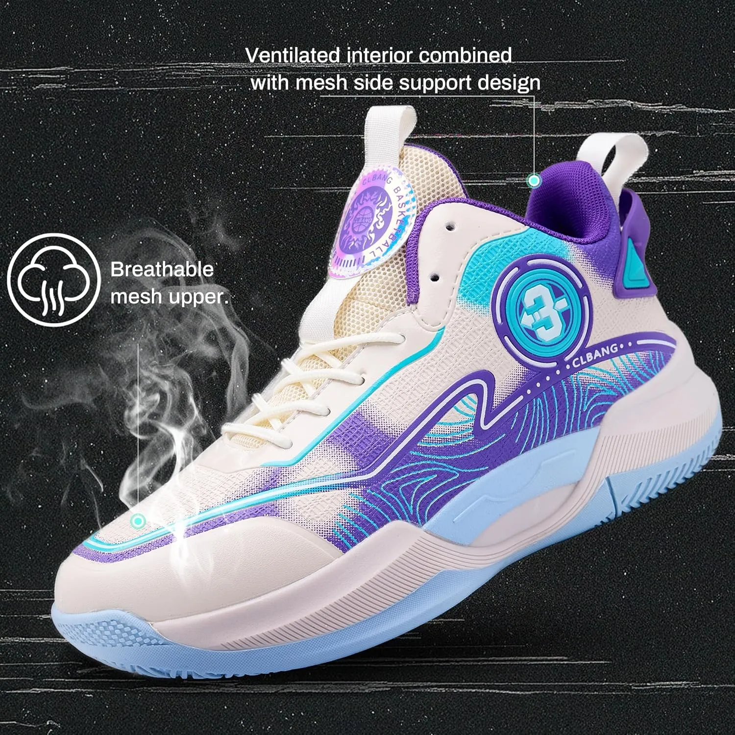 Men's Basketball Shoes Fashionable Multifunctional Outdoor Shoes Lightweight Wear-Resistant Shock-Absorbing Training Shoes Running Shoes
