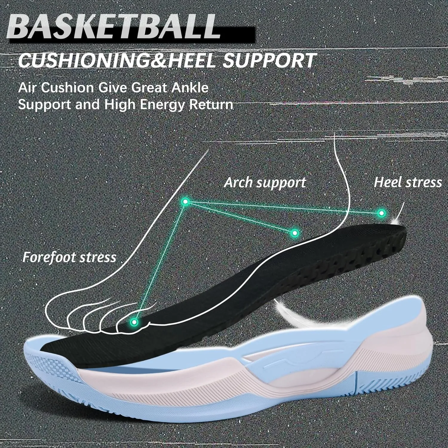 Men's Basketball Shoes Fashionable Multifunctional Outdoor Shoes Lightweight Wear-Resistant Shock-Absorbing Training Shoes Running Shoes
