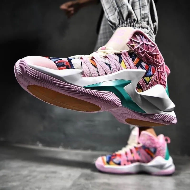 Men's Basketball Shoes High Top Anti Slip Wear-Resistant Shock-Absorbing Training Boots