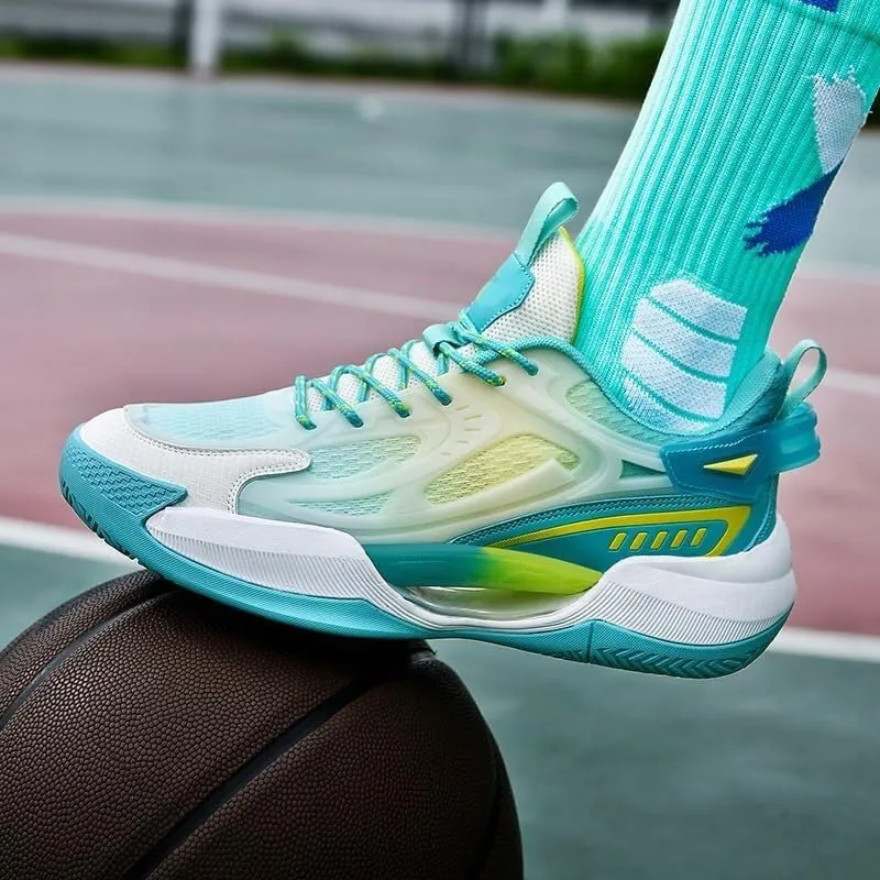 Men's Basketball Shoes Low Cut Breathable Comfortable Shock-Absorbing Anti Slip Fashionable Sports Outdoor Boots