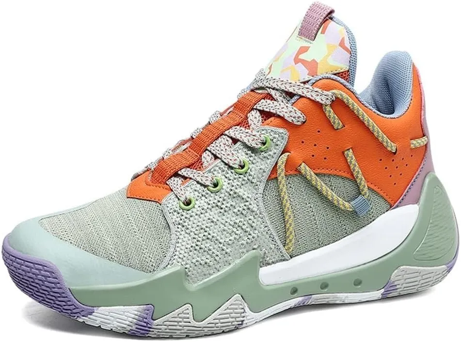 Men's Basketball Shoes with Breathable Mesh High Cut Wear-Resistant, Shock-Absorbing Anti Slip Training Boots