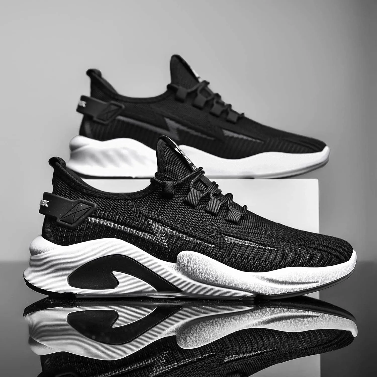 Mens Breathable Sneaker with Ultra Breathable Mesh Knit,Mens Non-Slip Cushioned Running Basket Shoes with Arch Support,Lightweight Comfy Sole Summer Walking Shoes