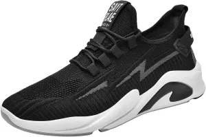 Mens Breathable Sneaker with Ultra Breathable Mesh Knit,Mens Non-Slip Cushioned Running Basket Shoes with Arch Support,Lightweight Comfy Sole Summer Walking Shoes