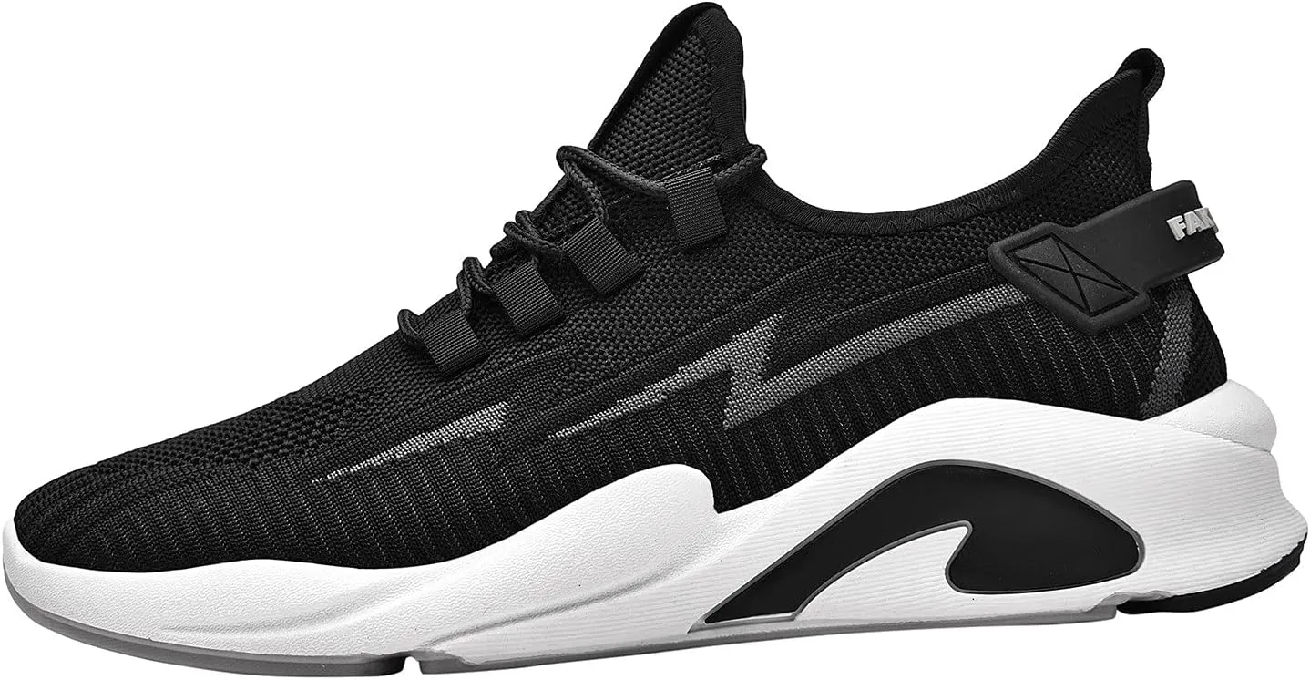 Mens Breathable Sneaker with Ultra Breathable Mesh Knit,Mens Non-Slip Cushioned Running Basket Shoes with Arch Support,Lightweight Comfy Sole Summer Walking Shoes