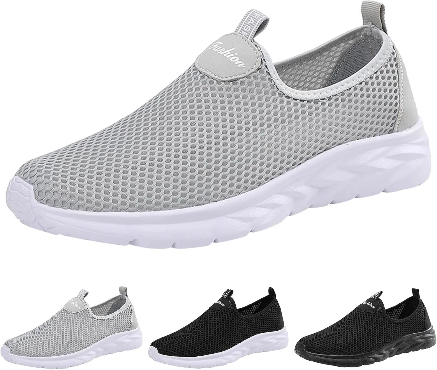 Men's Casual Shoe Men Sports Shoes Fashionable New Pattern Simple and Solid Color Mesh Breathable Flat Bottom