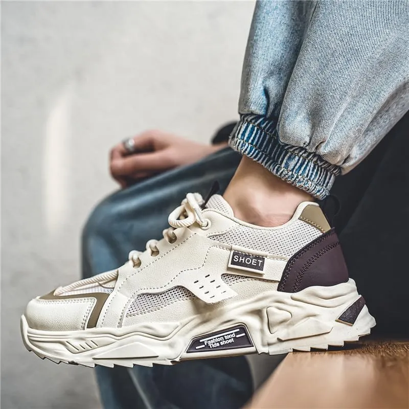 Men's Casual Shoes – Fashionable Breathable Chunky Sneakers, Youth-Oriented Korean-Style Thick-Soled Sports Shoes for Trendy Looks