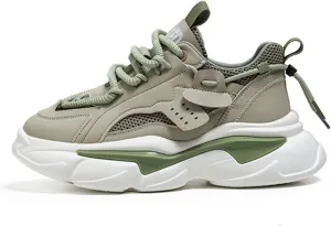 Mens Chunky Walking Shoes Fashion Colorblock Sneakers Lightweight Breathable Retro Casual Shoes