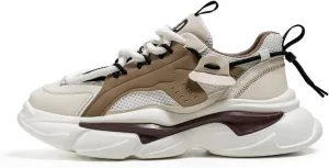Mens Chunky Walking Shoes Fashion Colorblock Sneakers Lightweight Breathable Retro Casual Shoes