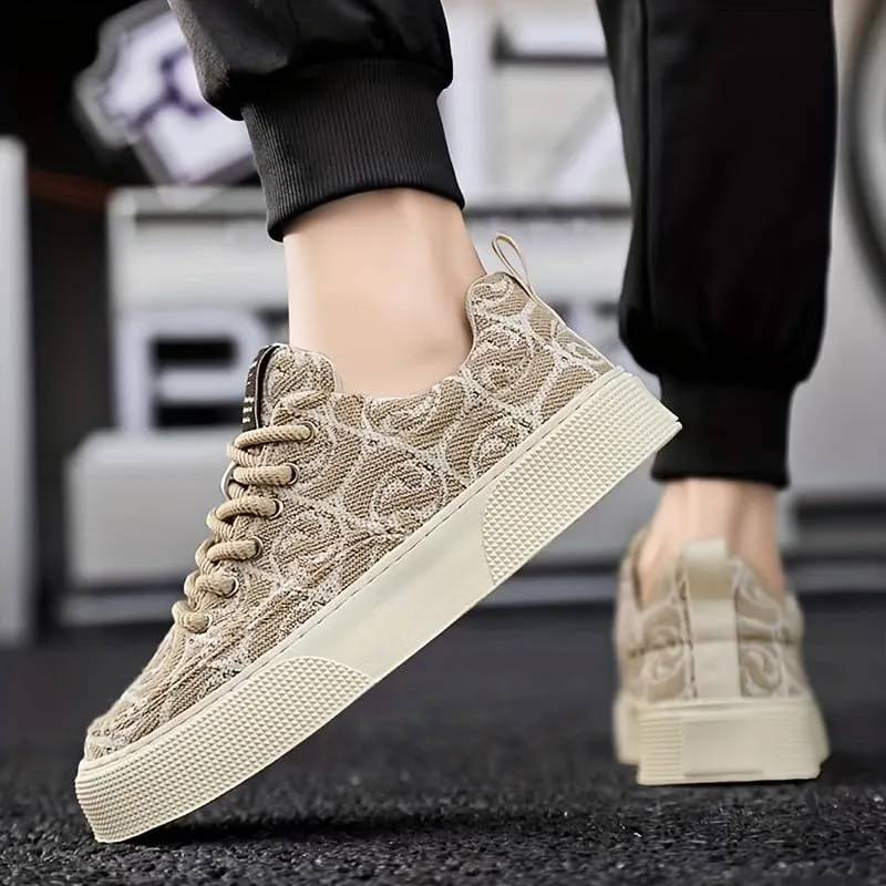 Men's Fashion Art Line Skateboard Shoes - Durable Grip, Breathable and Lightweight