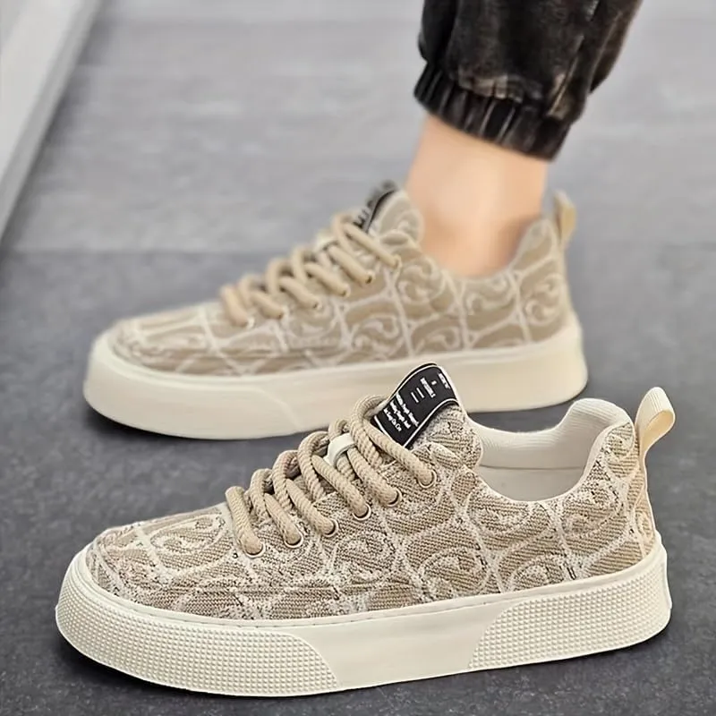 Men's Fashion Art Line Skateboard Shoes - Durable Grip, Breathable and Lightweight