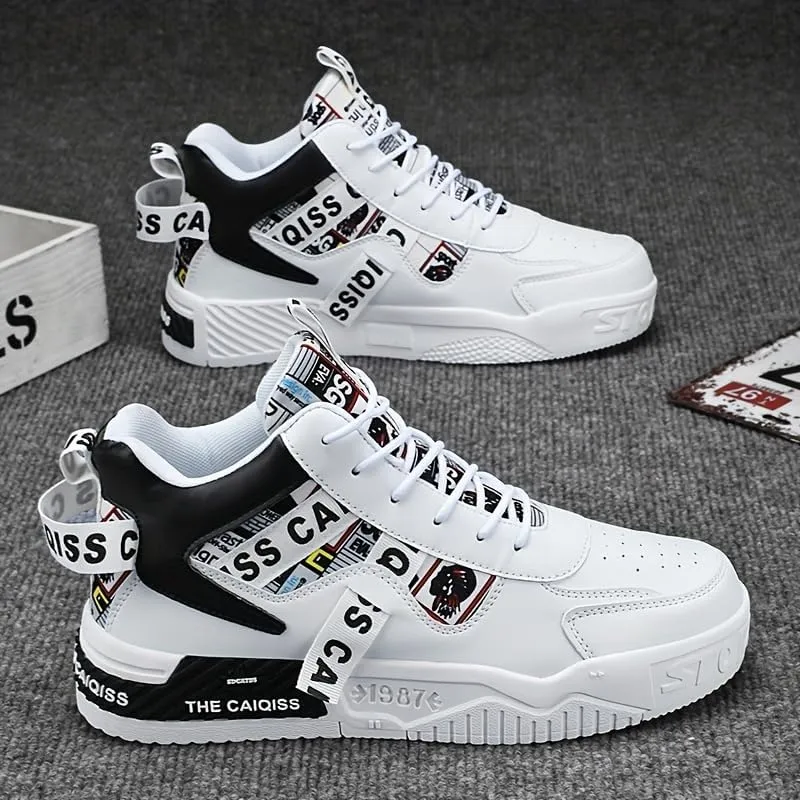 Men's Fashion Skateboarding Shoes Breathable Comfortable, Anti-Slip Shock-Absorbing Sneakers for Casual and Daily Wear