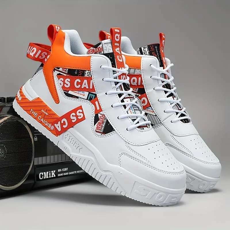 Men's Fashion Skateboarding Shoes Breathable Comfortable, Anti-Slip Shock-Absorbing Sneakers for Casual and Daily Wear