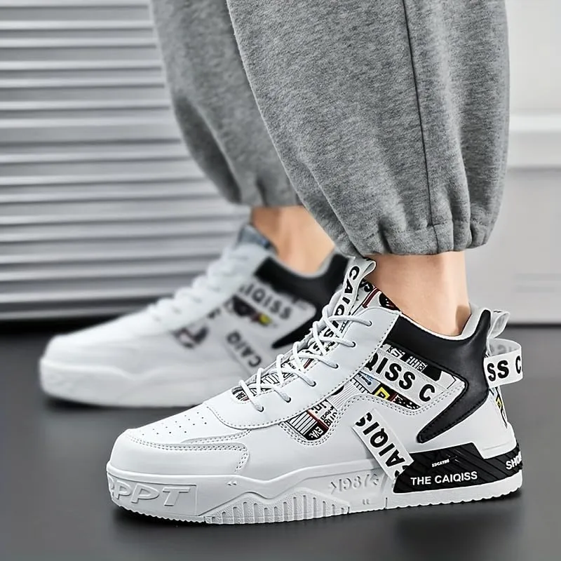 Men's Fashion Skateboarding Shoes Breathable Comfortable, Anti-Slip Shock-Absorbing Sneakers for Casual and Daily Wear