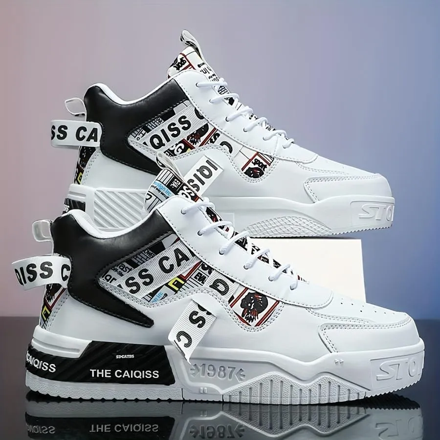 Men's Fashion Skateboarding Shoes Breathable Comfortable, Anti-Slip Shock-Absorbing Sneakers for Casual and Daily Wear