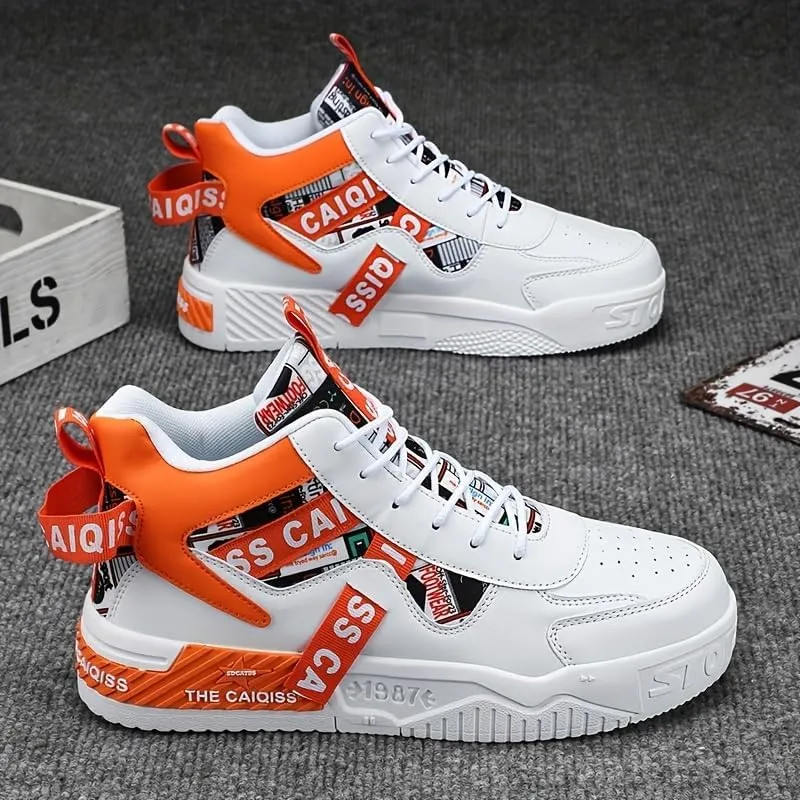 Men's Fashion Skateboarding Shoes Breathable Comfortable, Anti-Slip Shock-Absorbing Sneakers for Casual and Daily Wear