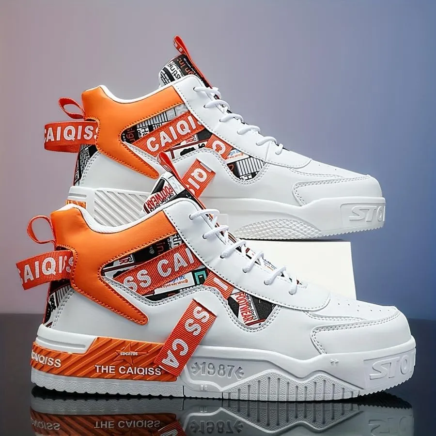 Men's Fashion Skateboarding Shoes Breathable Comfortable, Anti-Slip Shock-Absorbing Sneakers for Casual and Daily Wear