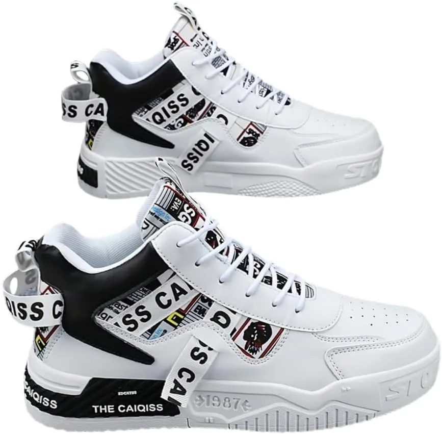 Men's Fashion Skateboarding Shoes Breathable Comfortable, Anti-Slip Shock-Absorbing Sneakers for Casual and Daily Wear