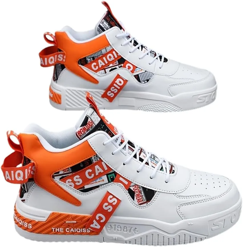 Men's Fashion Skateboarding Shoes Breathable Comfortable, Anti-Slip Shock-Absorbing Sneakers for Casual and Daily Wear