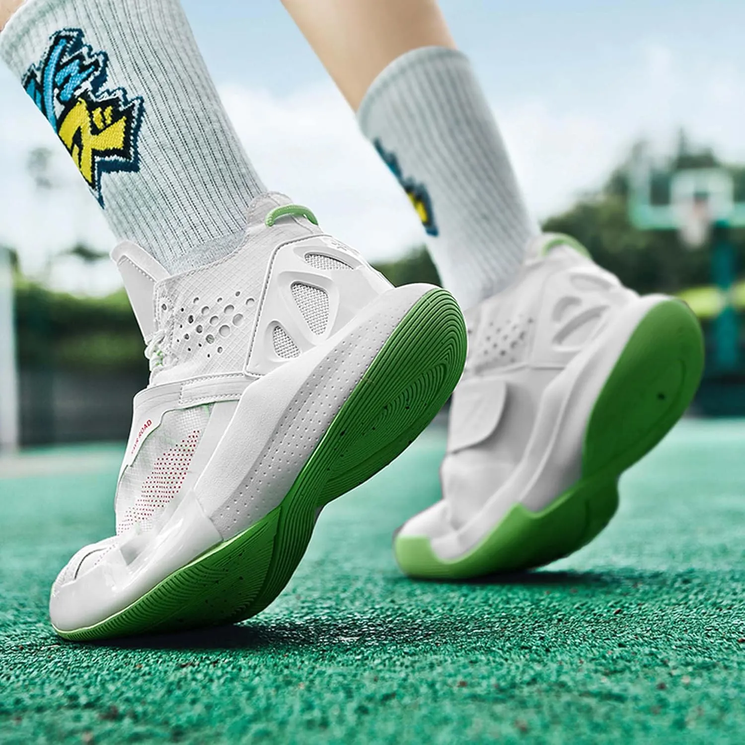Men's High Top Basketball Shoes Indoor or Outdoor Court Teenagers Cushioned Training Basketball Sneakers Fashion High Top Sneakers Breathable Comfortable Fitness Running Tennis Shoes