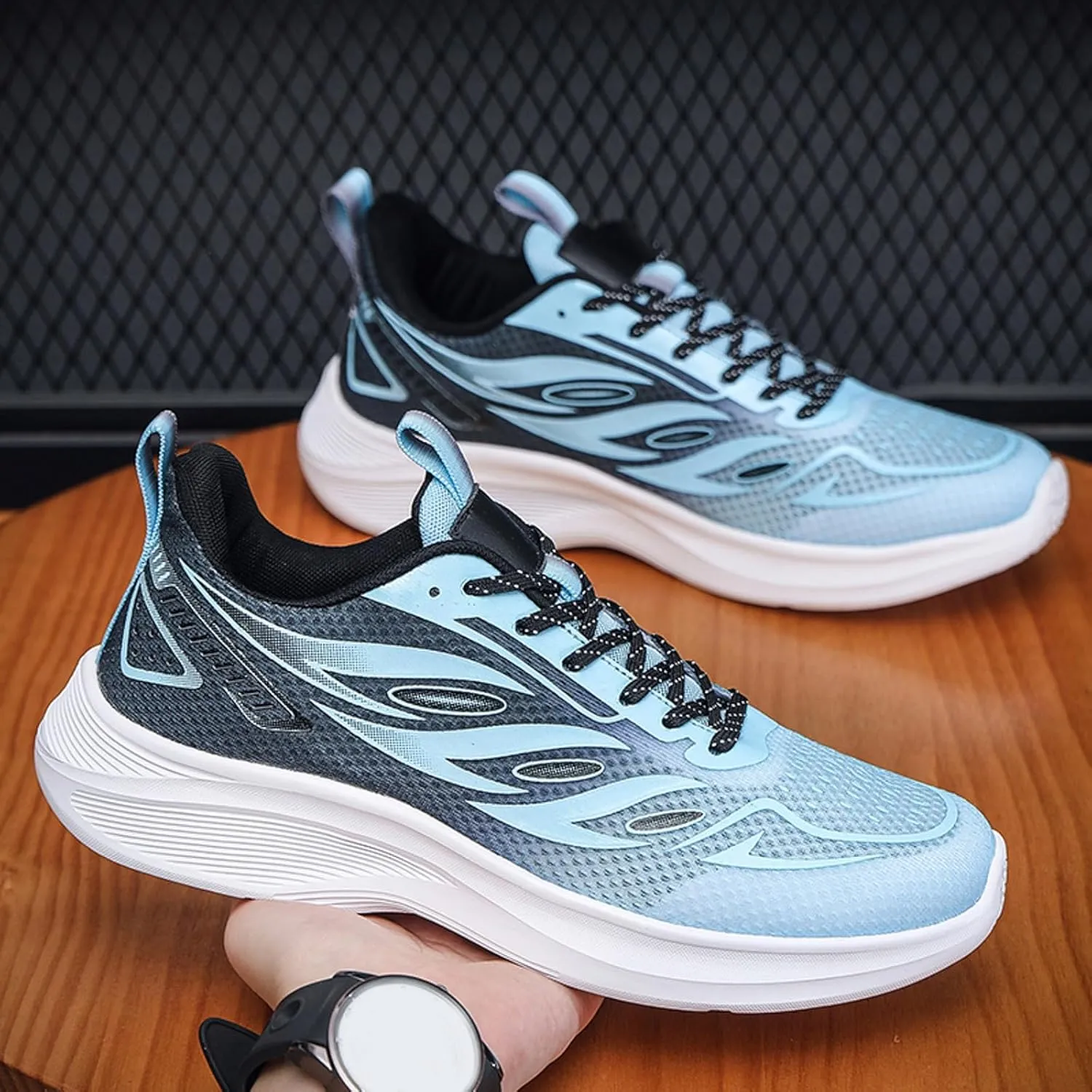 Men's Lightweight Cushion Sneakers Casual Sneaker Mesh Breathable Walking Shoe Men's Comfortable Diabetic Shoes