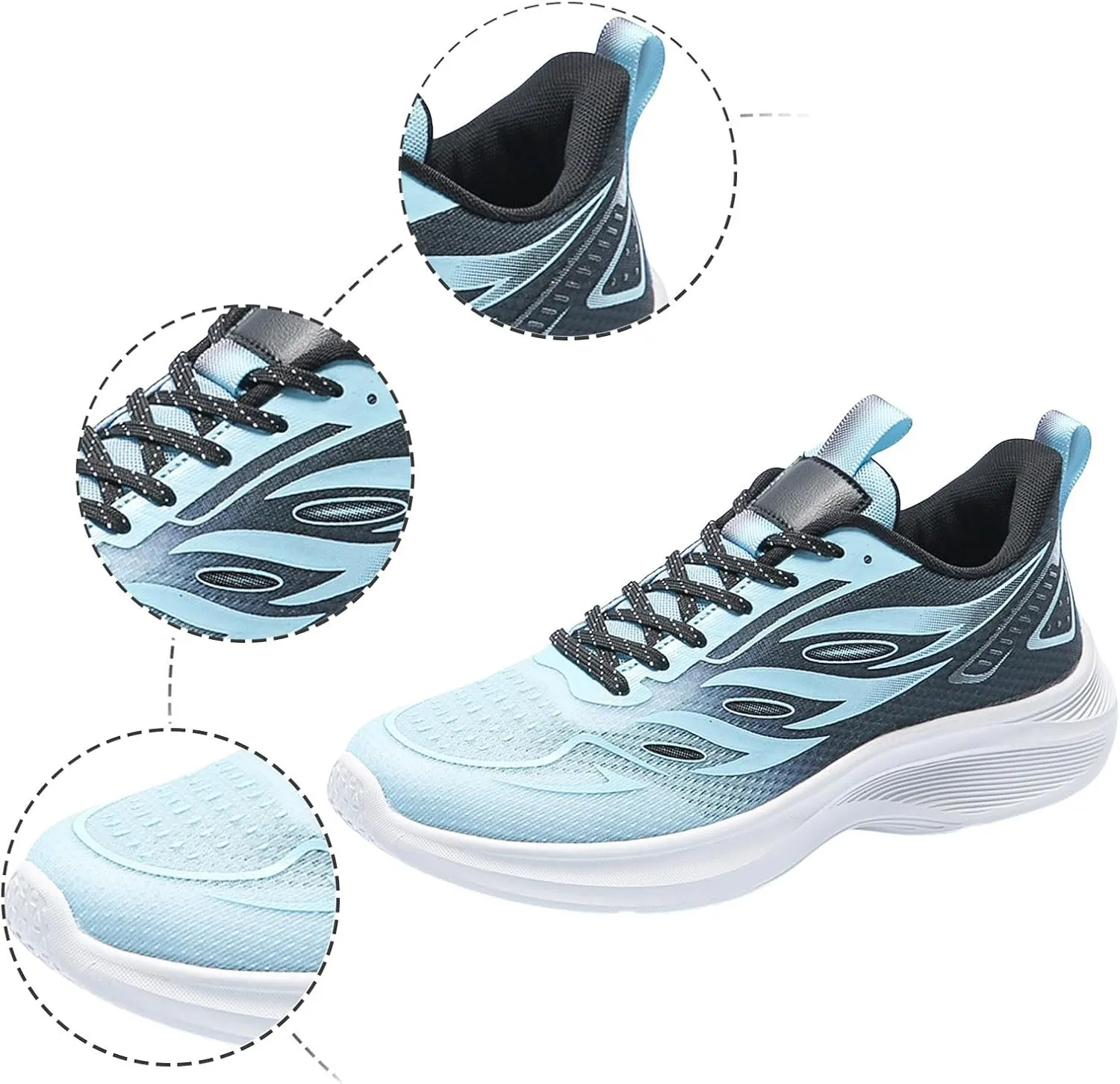 Men's Lightweight Cushion Sneakers Casual Sneaker Mesh Breathable Walking Shoe Men's Comfortable Diabetic Shoes