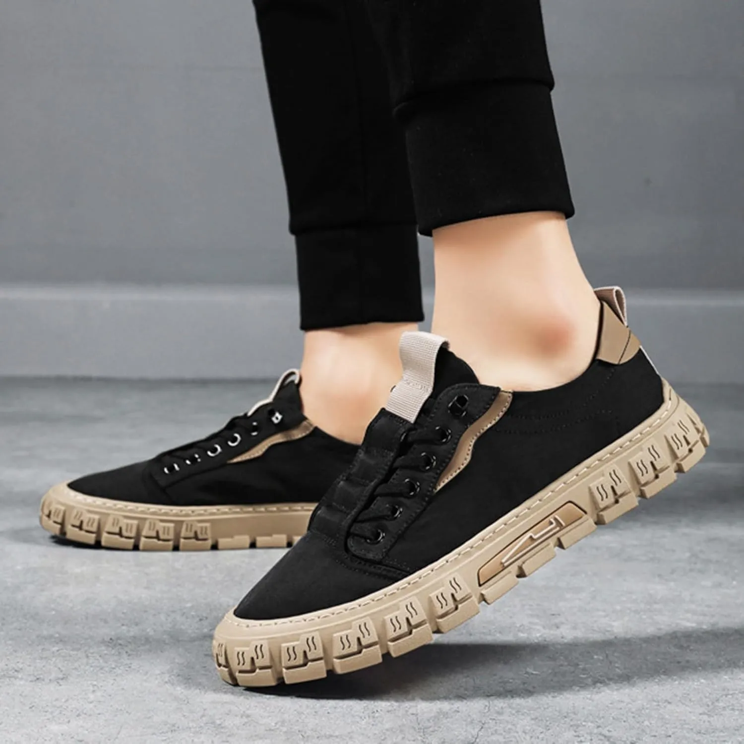 Men's Lightweight Non Slip Barefoot Shoes Lightweight Breathable Slip on Running Shoe Non Slip Barefoot Sneaker