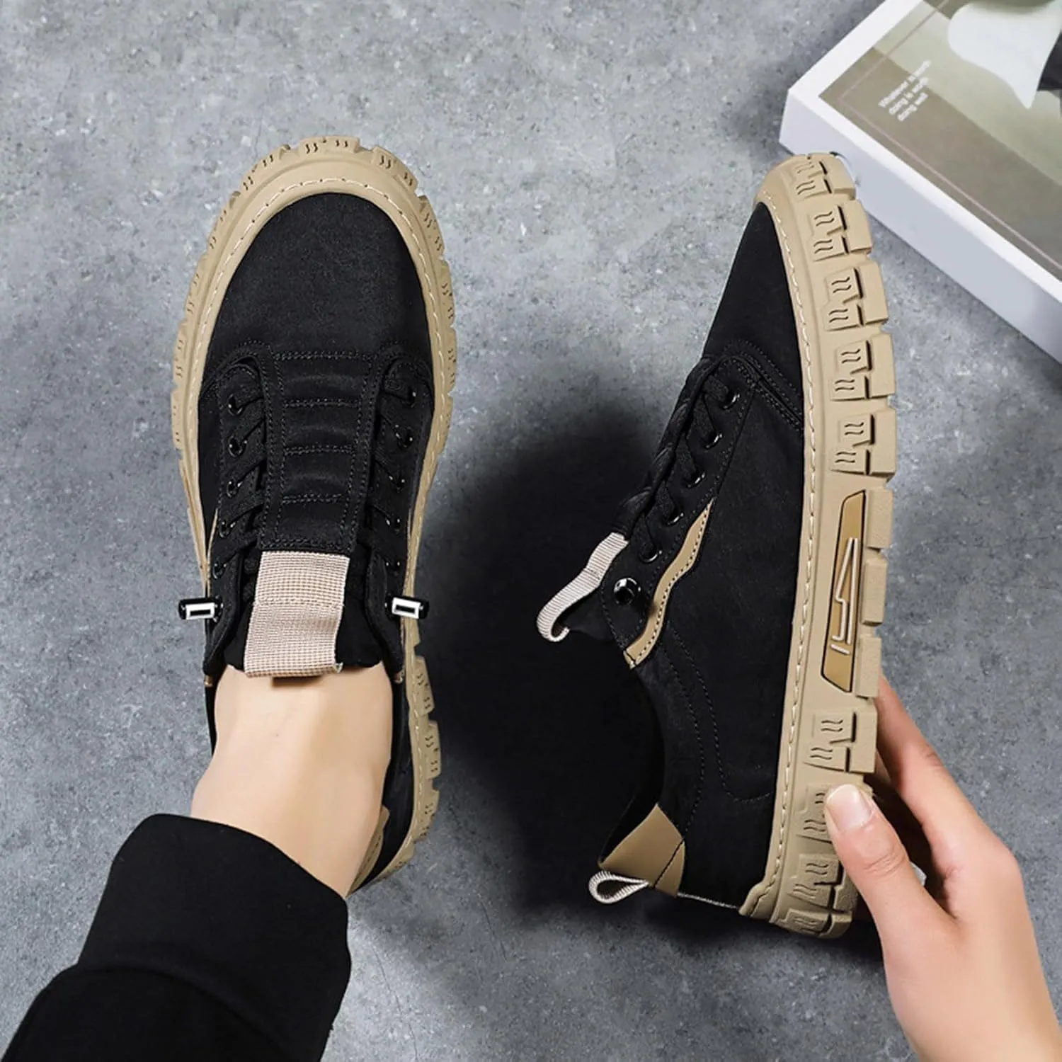 Men's Lightweight Non Slip Barefoot Shoes Lightweight Breathable Slip on Running Shoe Non Slip Barefoot Sneaker