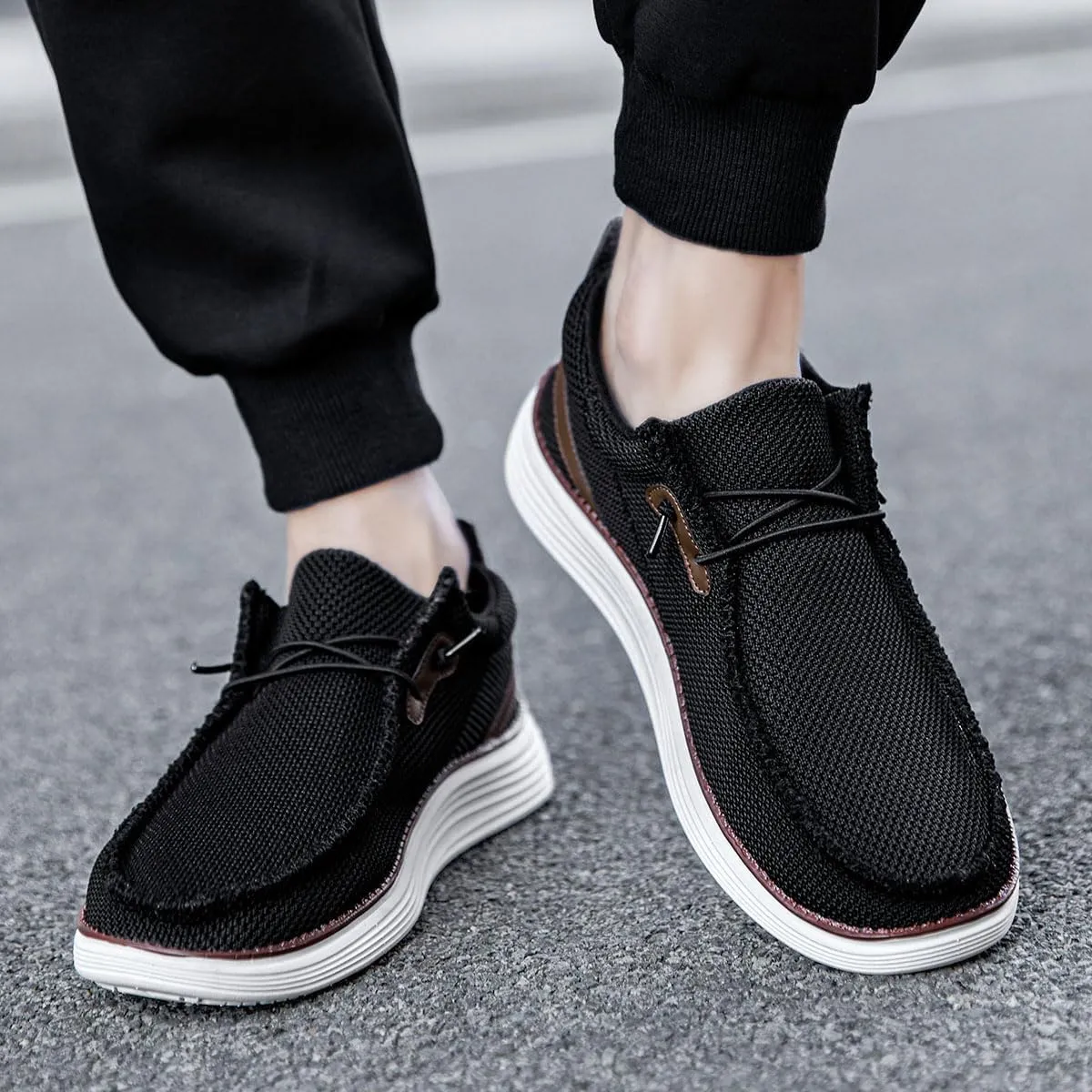 Mens Loafers Walking Slip on Boat Shoes Fashion Classcial Non Slip Sneakers Casual Comfortable Leisure Vintage Flat Shoes