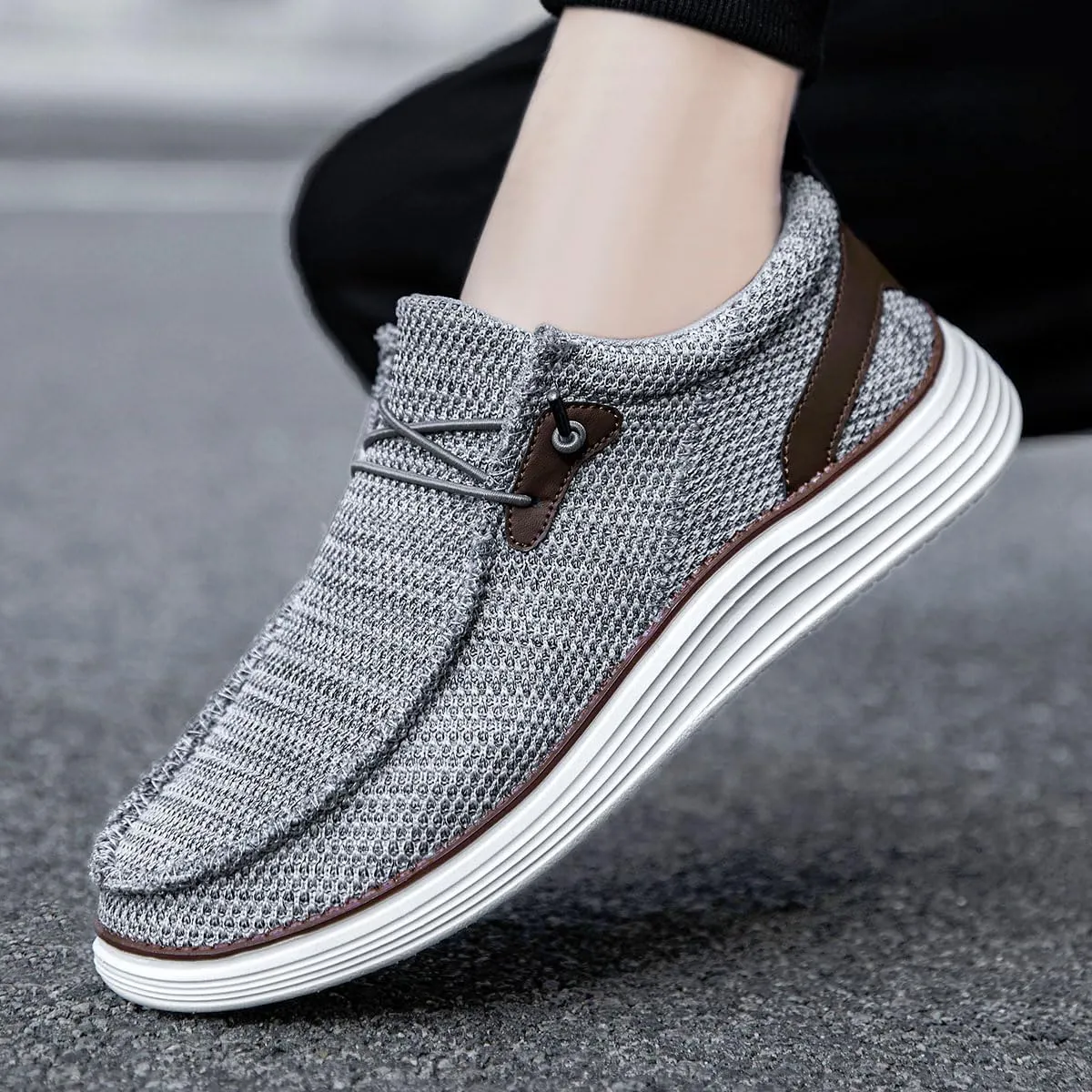Mens Loafers Walking Slip on Boat Shoes Fashion Classcial Non Slip Sneakers Casual Comfortable Leisure Vintage Flat Shoes