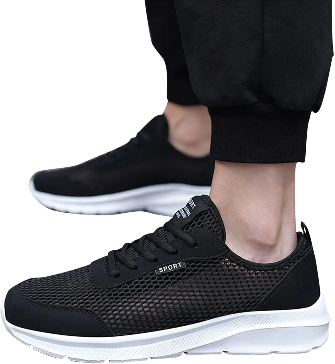 Men's Non Slip Running Shoes Ultra Light Breathable Casual Walking Shoes Fashion Sneakers Mesh Workout Sports Shoes