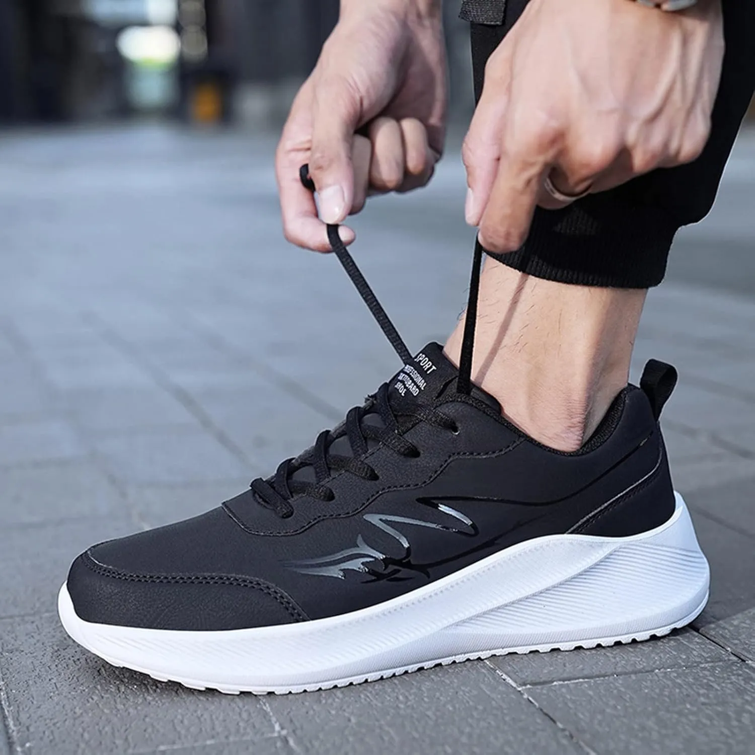 Men's Orthopedic Comfortable Slip-On Shoes Lightweight Breathable Slip On Running Shoe Lightweight Hiking Shoes
