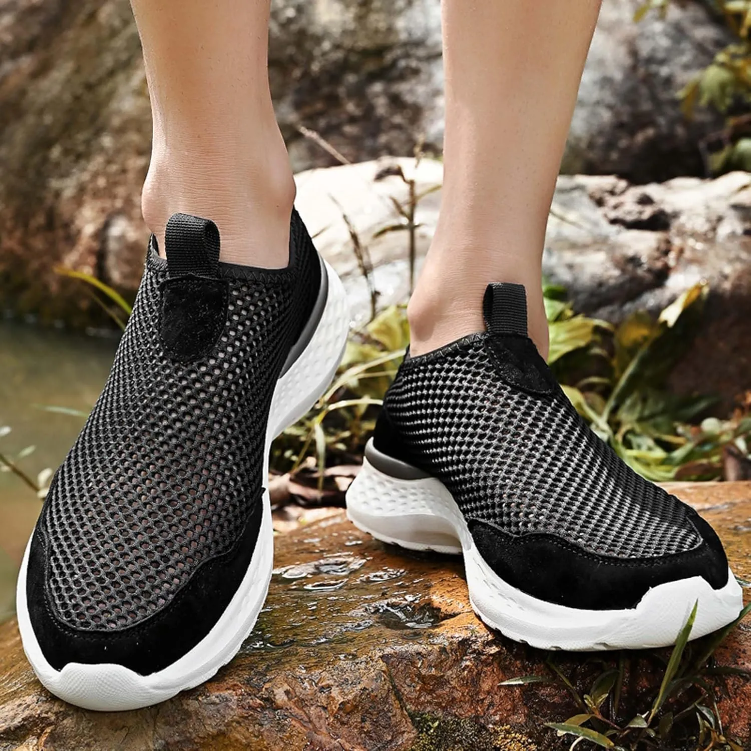 Men's Running Shoes Breathable Mesh Casual Walking Shoes Fashion Sneakers Non-slip Soft Sole Tennis Fitness Trainers Outdoor Hiking Climbing Shoes