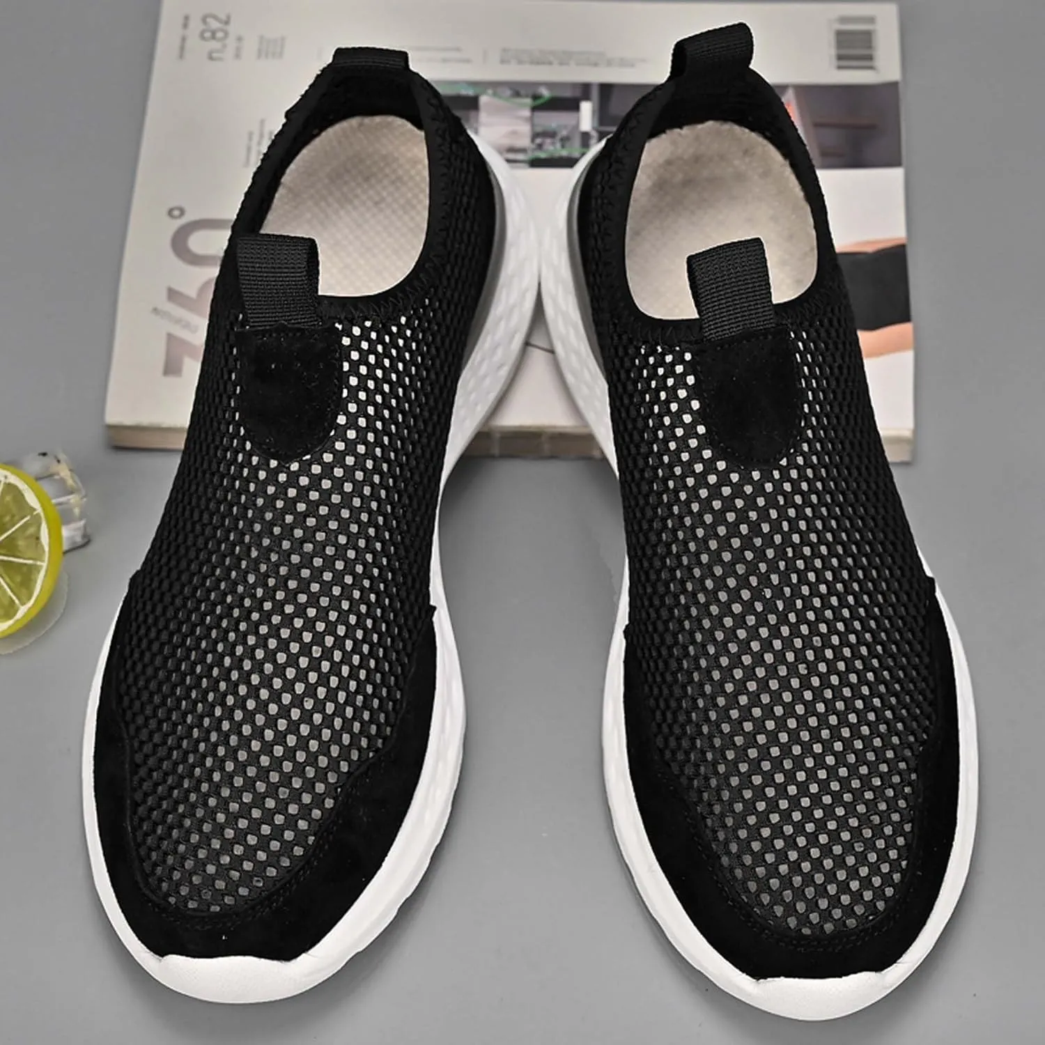 Men's Running Shoes Breathable Mesh Casual Walking Shoes Fashion Sneakers Non-slip Soft Sole Tennis Fitness Trainers Outdoor Hiking Climbing Shoes