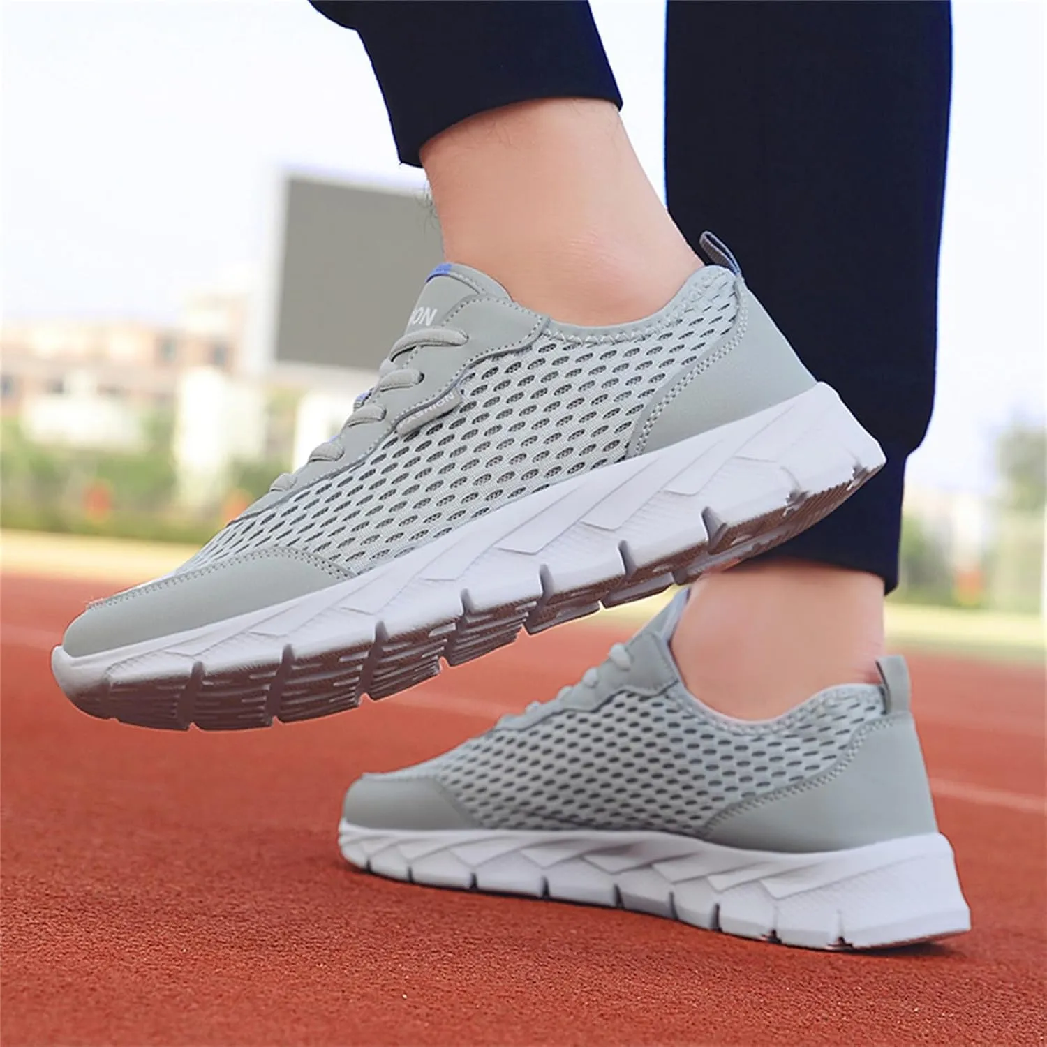 Men's Sneakers Fashion All Seasons Men Mesh Breathable Comfortable Lightweight Flat Soft Lace Up Casual