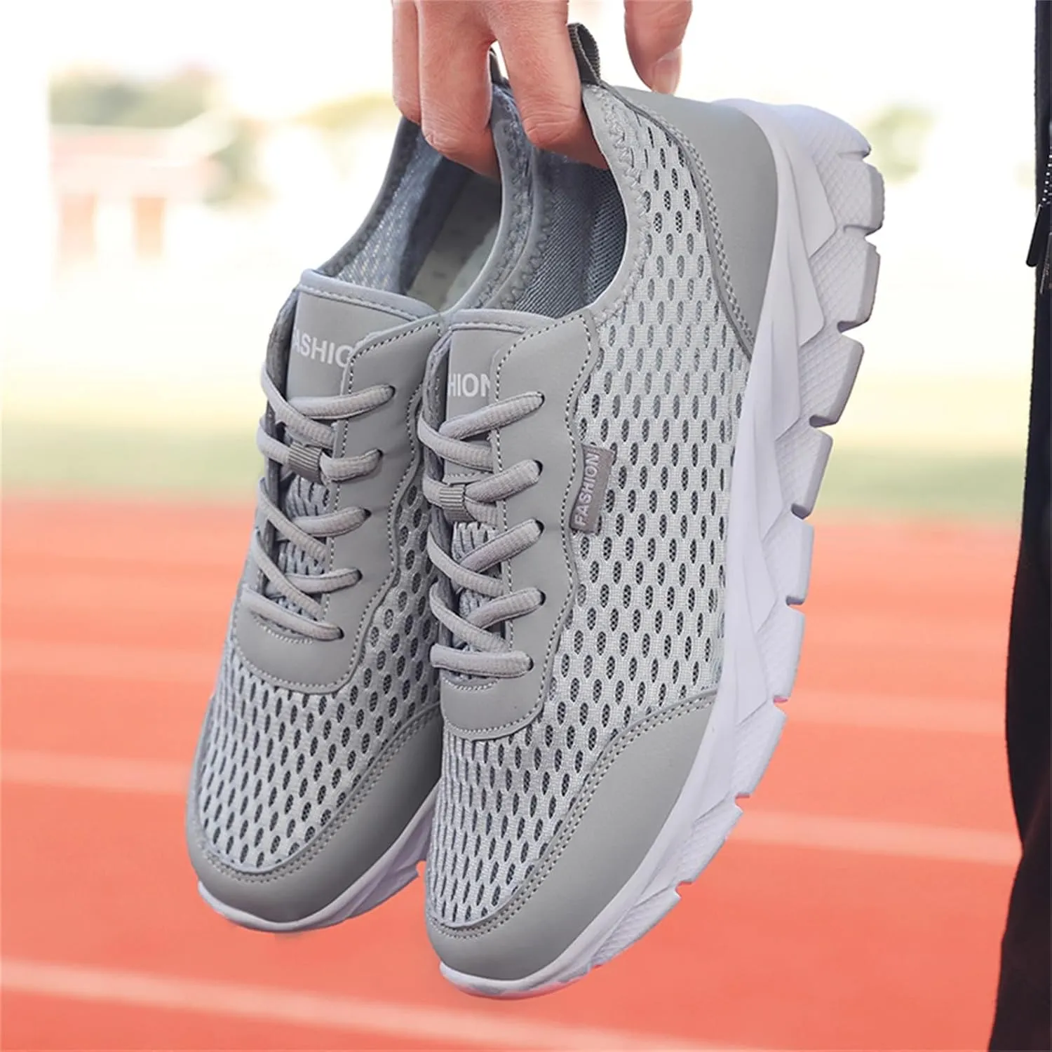 Men's Sneakers Fashion All Seasons Men Mesh Breathable Comfortable Lightweight Flat Soft Lace Up Casual