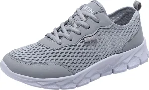 Men's Sneakers Fashion All Seasons Men Mesh Breathable Comfortable Lightweight Flat Soft Lace Up Casual