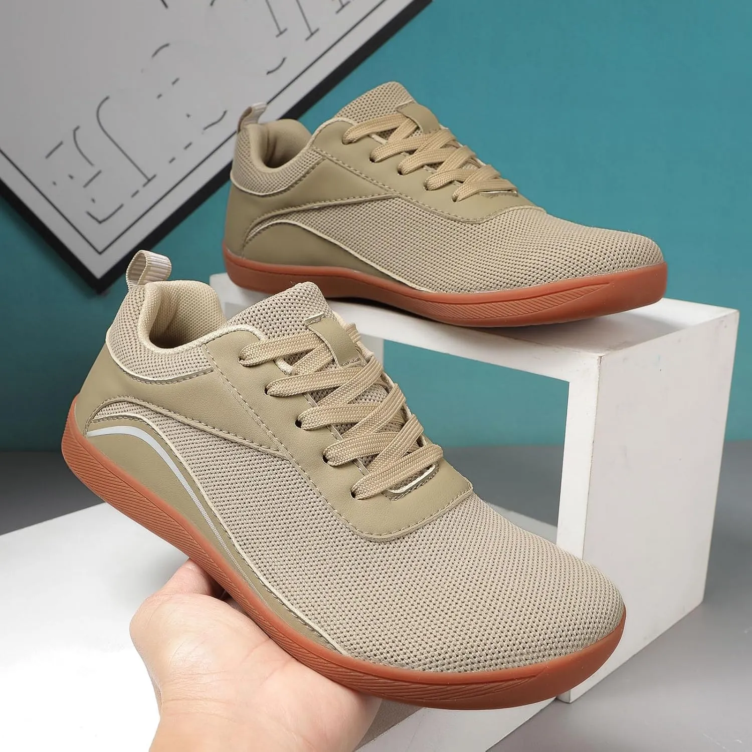 Mens Walking Shoes Wide Toe Workout Shoes Breathable Running Sneakers Lightweight Anti-Slip Training Shoes